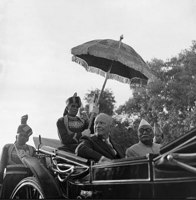 President Dwight D. Eisenhower with Indian President Rajendra Prasad, in India 