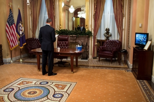 Obama and Washington wait for the State of the Union -  White House caption: President Barack Obama reviews his speech one last time while waiting in a room at the U.S. Capitol prior to delivering the State of the Union address in the House Chamber in Washington, D.C., Jan. 28, 2014. (Official White House Photo by Pete Souza)