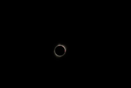 Totality and red beads, photo by Ed Darrell